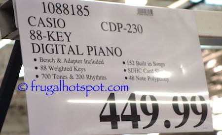 Casio CDP-230 Ensemble Digital Piano Costco Price | Frugal Hotspot