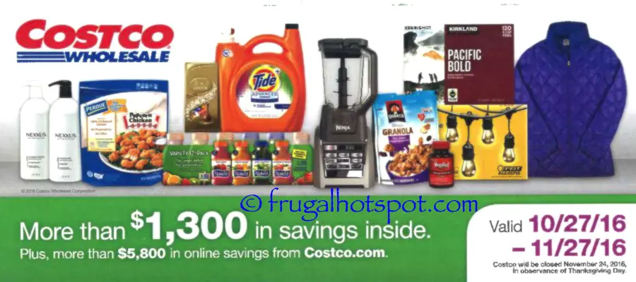 Costco Coupon Book: October 27, 2016 - November 27, 2016. Frugal Hotspot