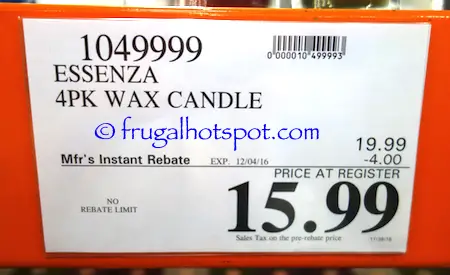 Essenza Luxury Fragrance Wax Candle 4-Pack Costco Price | Frugal Hotspot