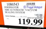 FoodSaver 5480 Automatic Vacuum Sealing System. Costco Price