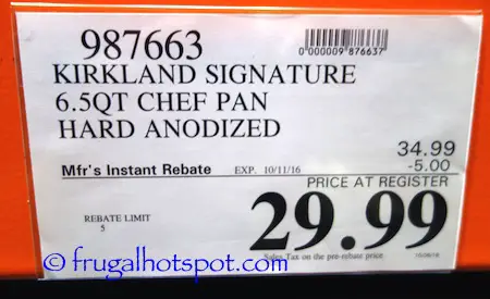 Kirkland Signature Ultimate Chef's Pan 6.5 Quart Costco Price | Frugal Hotspot