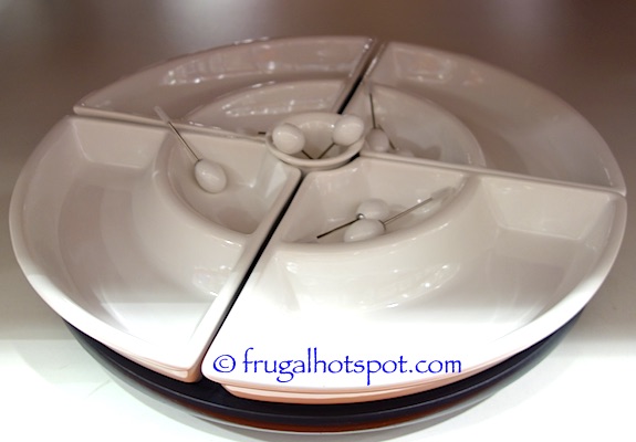 Lazy Susan with 4 Ceramic Serving Trays Costco | Frugal Hotspot