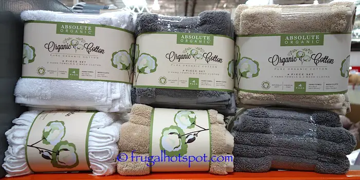 Absolute Organic Cotton 4-Piece Towel Set Costco | Frugal Hotspot