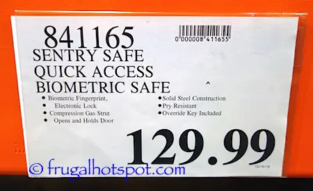 Sentry Safe Quick Access Biometric Pistol Safe Costco Price | Frugal Hotspot