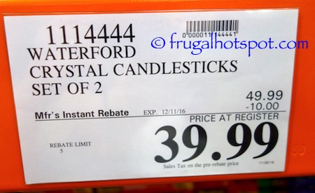Illuminology by Waterford Crystal Candle Holder 2-Piece Costco Price | Frugal Hotspot