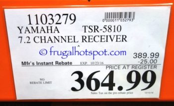 Yamaha 7.2 Channel AV Receiver (TSR-5810) Costco Sale Price