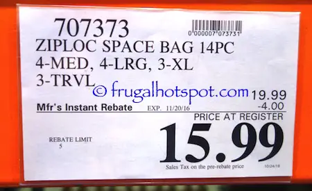 Ziploc Space Bag 14-count Variety Costco Price | Frugal Hotspot