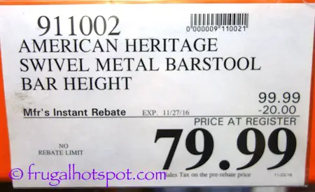 American Heritage Swivel Bar Height Barstool Costco Price | Frugal Hotspot