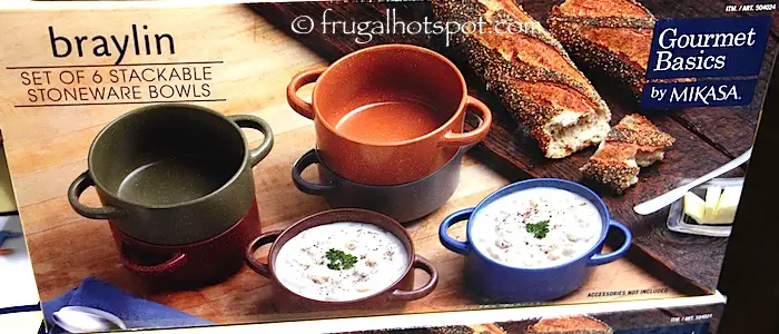 Gourmet Basics by Mikasa Braylin Set of 6 Stackable Stoneware Bowls Costco | Frugal Hotspot