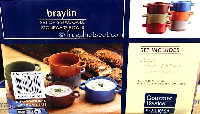 Gourmet Basics by Mikasa Braylin Set of 6 Stackable Stoneware Bowls Costco | Frugal Hotspot