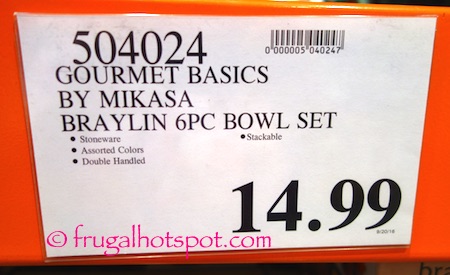Gourmet Basics by Mikasa Braylin Set of 6 Stackable Stoneware Bowls Costco Price | Frugal Hotspot