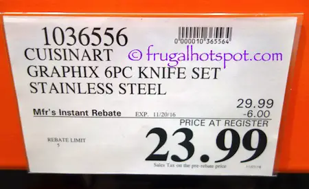Cuisinart Graphix 6-Pc German Steel Knife Set Costco Price | Frugal Hotspot