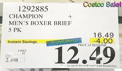 Champion Elite Men's Boxer Briefs | Costco Sale Price | Item 1292885