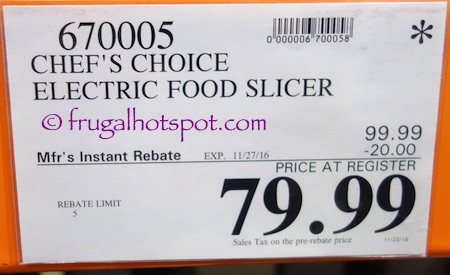 Chef's Choice Premium Electric Food Slicer Costco Price | Frugal Hotspot