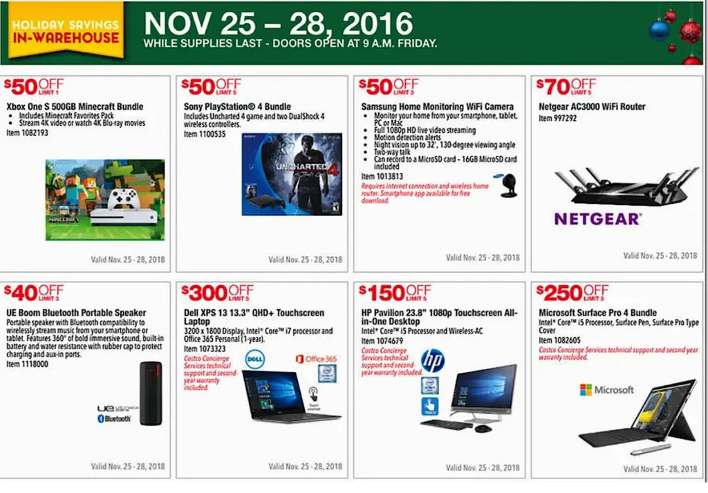 Costco 2016 Black Friday Ad: November 25 - 28, 2016. Prices Listed. | Page 1 | Frugal Hotspot