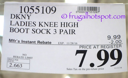 DKNY Ladies Knee High Boot Socks 3-Pairs Costco Price | Frugal Hotspot