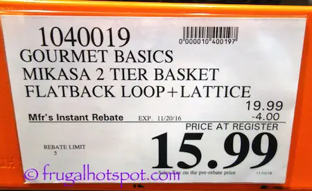 Gourmet Basics Mikasa 2-Tier Flatback Basket Costco Price | Frugal Hotspot