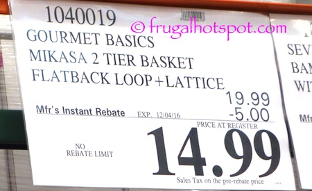 Gourmet Basics Mikasa 2-Tier Flatback Basket Costco Price | Frugal Hotspot
