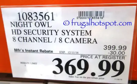 Night Owl HD Video Security DVR + 8 Cameras Costco Price | Frugal Hotspot