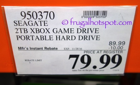 Seagate 2TB Xbox Game Drive Portable Hard Drive Costco Price | Frugal Hotspot