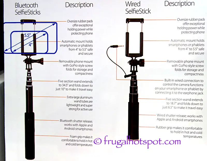 Sunpak Selfie Stick 3-Pack Costco | Frugal Hotspot