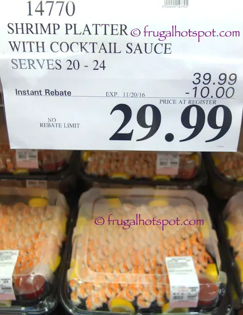 Shrimp Platter with Cocktail Sauce (serves 20-24) Costco Price | Frugal Hotspot