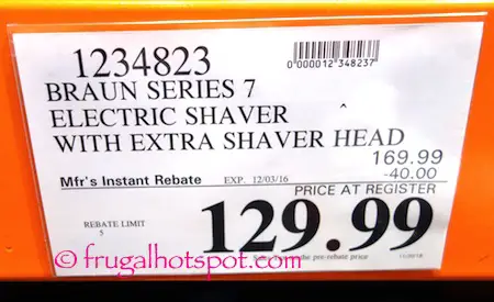 Braun Series 7 Wet & Dry Electric Shaver Costco Price | frugal hotspot