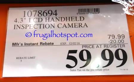 4.3" LCD Handheld Inspection Camera Costco Price | Frugal Hotspot