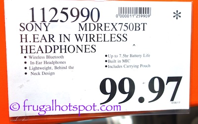 Sony h.ear in Wireless Headphones (MDRZX750BT) Costco Price