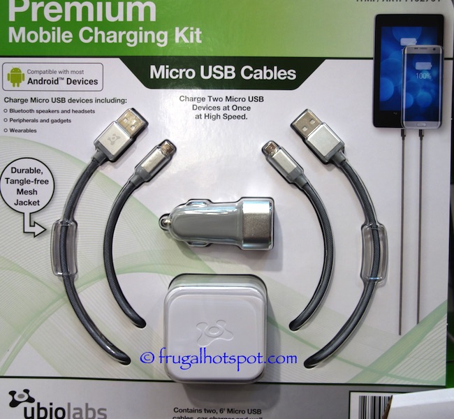 Ubio Labs Premium Mobile Charging Kit Android Costco | Frugal Hotspot