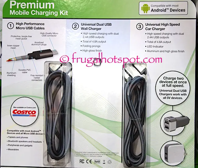 Ubio Labs Premium Mobile Charging Kit Android Costco | Frugal Hotspot