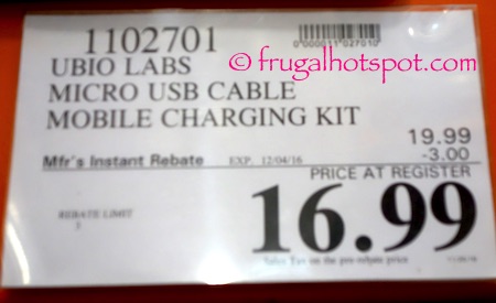 Ubio Labs Premium Mobile Charging Kit Android Costco Price | Frugal Hotspot