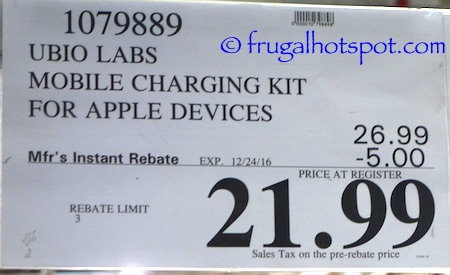 Ubio Labs Premium Mobile Charging Kit for Apple Device Costco | Frugal Hotspot