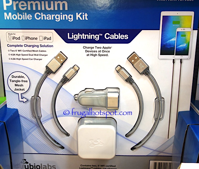 Ubio Labs Premium Mobile Charging Kit for Apple Devices Costco | Frugal Hotspot