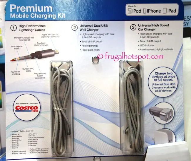 Ubio Labs Premium Mobile Charging Kit for Apple Devices Costco | Frugal Hotspot