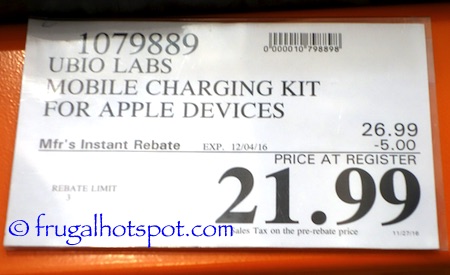 Ubio Labs Premium Mobile Charging Kit for Apple Devices Costco Price | Frugal Hotspot