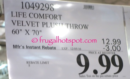Life Comfort Velvet Plush Throw Costco Price | Frugal Hotspot