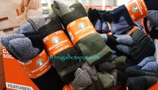 Weatherproof Men's Wool Blend Crew Socks 4-Pairs at Costco