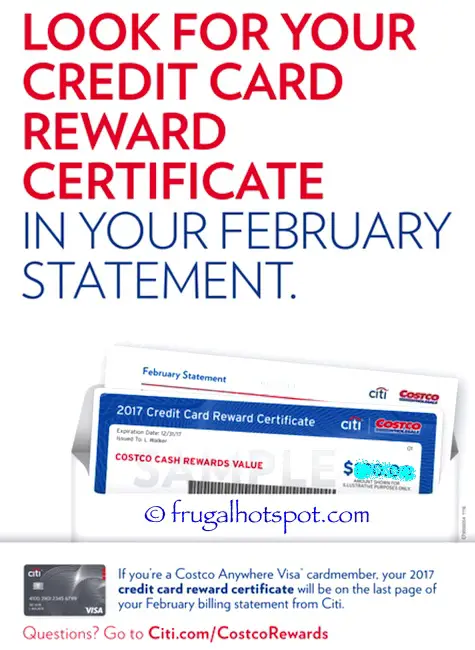 how to use costco credit card reward certificate
