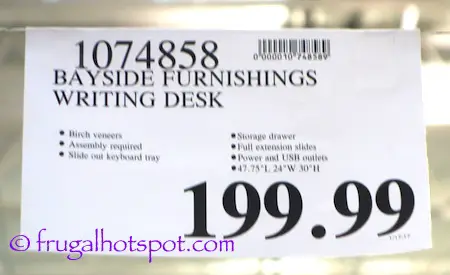 Bayside Furnishings Writing Desk | Costco Price