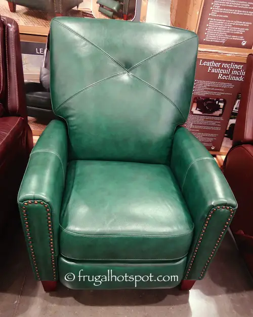 Bainbridge Green Leather Pushback Recliner | Costco