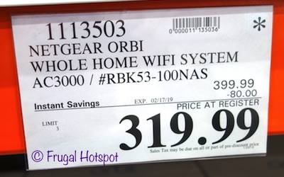 Costco Sale Price: Netgear Orbi AC3000 WiFi System