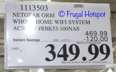 Netgear Orbi AC3000 WiFi System Costco Price | Frugal Hotspot