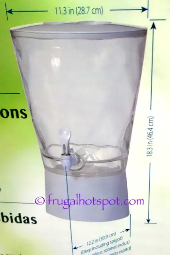 CreativeWare 3.5 Gallon Acrylic Beverage Dispenser dimensions | Costco CreativeWare 3.5 Gallon Acrylic Beverage Dispenser dimensions | Costco