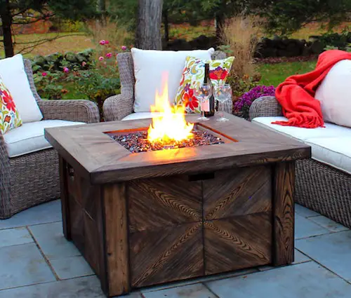 Global Outdoors Faux Wood Fire Table, Costco Tabletop Fire Pit
