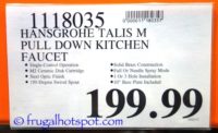 Hansgrohe Talis M Pull Down Kitchen Faucet | Costco Price Hansgrohe Talis M Pull Down Kitchen Faucet | Costco Price
