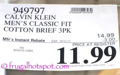 Costco Sale: Calvin Klein Men's Classic Fit 3-Pk Briefs ...