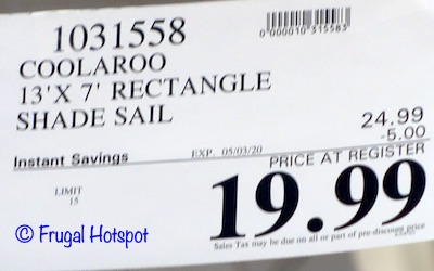 Coolaroo Shade Sail Costco Sale Price
