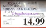 Multy Home Urbana Deck Tile 10-Pack Costco Sale Price 2018