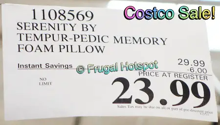 Serenity by Tempur-Pedic Memory Foam Pillow | Costco Sale Price